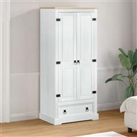 vidaXL Kasten met lade Wit 76 x 50 x 170 cm Massief grenenhout