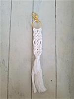 Nieuwe Sleutelhanger in Witte Macrame