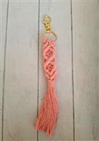 Nieuwe Macrame Sleutelhanger in Prachtig Oudroze