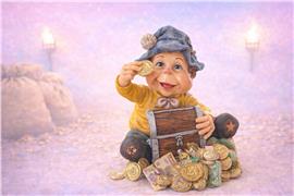 Het volk van laaf met schatkist spaarpot 