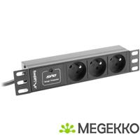 Lanberg PDU-03E-0200-BK energiedistributie 3 AC-uitgang(en) 1U Zwart