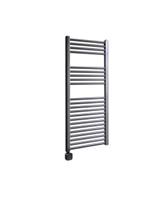 Electrische Wifi Radiator Sanicare HPW Carini 111,8x60 cm Gunmetal Met Thermostaat Zwart Linksonder