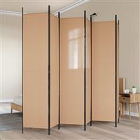 vidaXL 6-Panelen Kamerscherm Beige 300 x 220 cm Stof