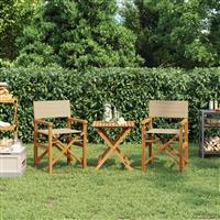 vidaXL Eetkamerstoel Bruin en beige 56 x 54 x 87 cm Massief Teakhout