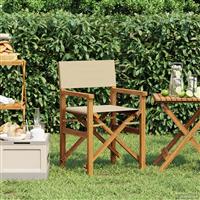 vidaXL Eetkamerstoel Bruin en beige 56 x 54 x 87 cm Massief Teakhout