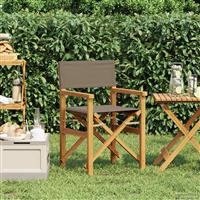 vidaXL Eetkamerstoel Bruin en Taupe 56 x 54 x 87 cm Massief Teakhout