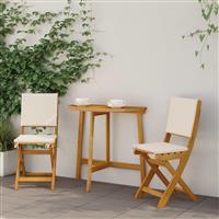 vidaXL Bistrostoelen voor buiten 2 pcs Crèmewit 38 x 46 x 85 cm