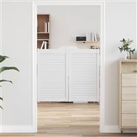 vidaXL Schuifdeuren 2 pcs Wit Massief grenenhout