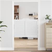 vidaXL Schuifdeuren 2 pcs Wit Massief grenenhout