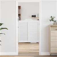 vidaXL Schuifdeuren 2 pcs Wit Massief grenenhout