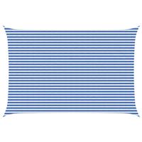 vidaXL Zonneschaduwzeil Blauw en Wit 4 x 7 m HDPE