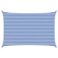 vidaXL Zonneschaduwzeil Blauw en Wit 3 x 5 m HDPE