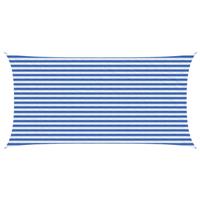 vidaXL Zonneschaduwzeil Blauw en Wit 2,5 x 5 m HDPE