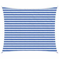 vidaXL Zonneschaduwzeil Blauw en Wit 2,5 x 3,5 m HDPE