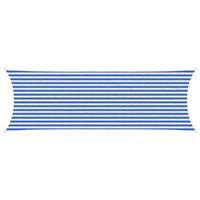 vidaXL Zonneschaduwzeil Blauw en Wit 2 x 6 m HDPE