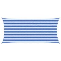 vidaXL Zonneschaduwzeil Blauw en Wit 2 x 4 m HDPE