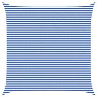 vidaXL Zonneschaduwzeil Blauw en Wit 6 x 6 m HDPE