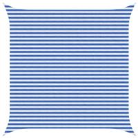 vidaXL Zonneschaduwzeil Blauw en Wit 4 x 4 m HDPE