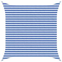 vidaXL Zonneschaduwzeil Blauw en Wit 3 x 3 m HDPE