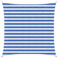 vidaXL Zonneschaduwzeil Blauw en Wit 2 x 2 m HDPE