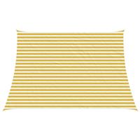 vidaXL Zonneschaduwzeil Geel en Wit 4 / 5 x 3 m HDPE