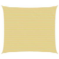 vidaXL Zonneschaduwzeil Geel en Wit 6 x 7 m HDPE