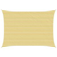 vidaXL Zonneschaduwzeil Geel en Wit 3 x 6 m HDPE