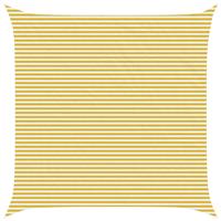 vidaXL Zonneschaduwzeil Geel en Wit 7 x 7 m HDPE