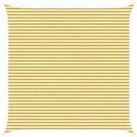 vidaXL Zonneschaduwzeil Geel en Wit 5 x 5 m HDPE