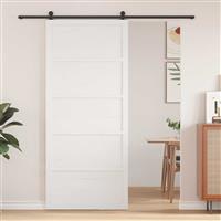 vidaXL Schuifdeur Wit 90 x 2,5 x 208 cm Massief grenenhout
