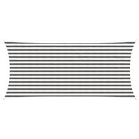 vidaXL Zonneschaduwzeil Lichtgrijs en wit. 2 x 5 m HDPE