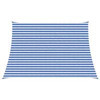 vidaXL Zonneschaduwzeil Blauw en Wit 3 / 4 x 3 m HDPE