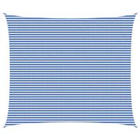 vidaXL Zonneschaduwzeil Blauw en Wit 6 x 8 m HDPE