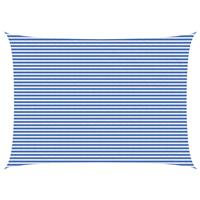 vidaXL Zonneschaduwzeil Blauw en Wit 5 x 7 m HDPE