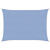 vidaXL Zonneschaduwzeil Blauw en Wit 3,5 x 4,5 m HDPE
