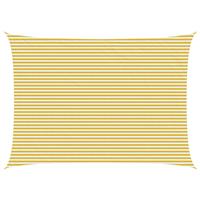 vidaXL Zonneschaduwzeil Geel en Wit 5 x 7 m HDPE