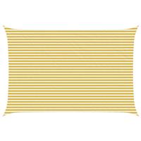 vidaXL Zonneschaduwzeil Geel en Wit 4 x 7 m HDPE