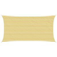 vidaXL Zonneschaduwzeil Geel en Wit 2,5 x 5 m HDPE