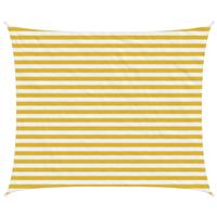 vidaXL Zonneschaduwzeil Geel en Wit 2,5 x 3 m HDPE