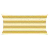 vidaXL Zonneschaduwzeil Geel en Wit 2 x 4 m HDPE