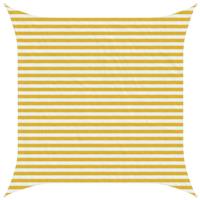 vidaXL Zonneschaduwzeil Geel en Wit 3 x 3 m HDPE