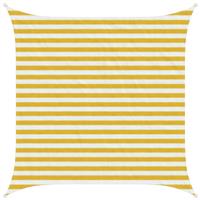 vidaXL Zonneschaduwzeil Geel en Wit 2,5 x 2,5 m HDPE