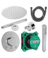 Regendouche Inbouw Hansgrohe Ecostat Plafonduitloop met Handdouche en Hoofddouche 20 cm Thermostaat 