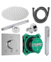 Regendouche Inbouw Hansgrohe Ecostat Plafonduitloop met Handdouche en Hoofddouche 20 cm Thermostaat 