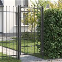 vidaXL Hekpoort HORST 100 x 175 cm Metaal Zwart Vergrendelbaar