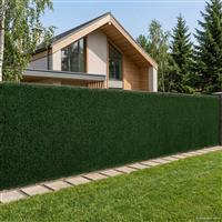 vidaXL Kunstmatige omheining Donkergroen 1,5 x 5 m PVC en staal