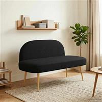 vidaXL Beklede bank met rugleuning Zwart 110 x 60 x 76 cm Polyester