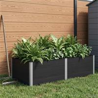 vidaXL Verhoogde plantenbak Zwart 200 x 100 x 54 cm alu.