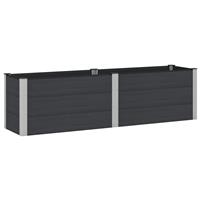 vidaXL Verhoogde plantenbak Zwart 200 x 50 x 54 cm alu.
