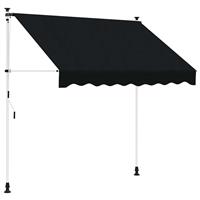 vidaXL Handmatig uitschuifbare luifel Zwart 400 cm